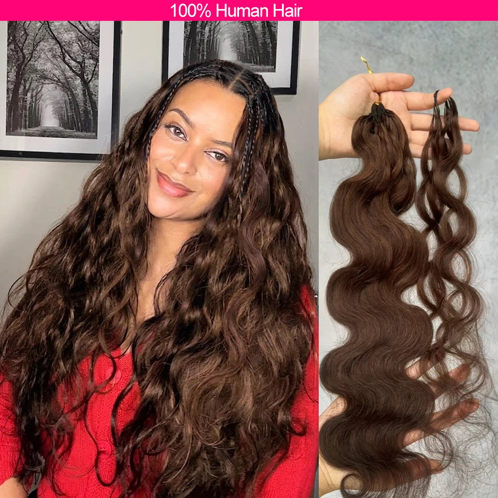 Body Wave Miracle Knots Crochet Human Hair Extensions – Boho Braids Feather Crochet Hair 100% Human Hair