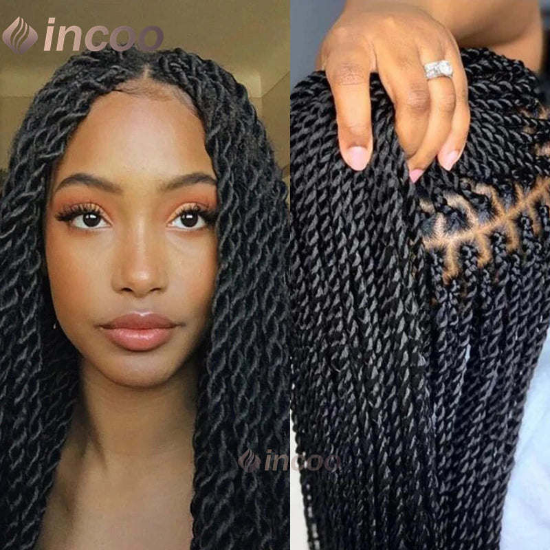 26-40 Inch Senegalese Twist Box Braid Wig | Full Lace | Faux Locs