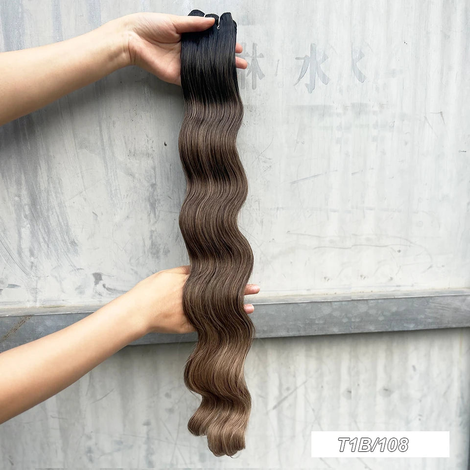 High-Temperature Synthetic Body Wave Hair Extensions – 26 & 30 Inch | Piano & Ombre Colors - view 27