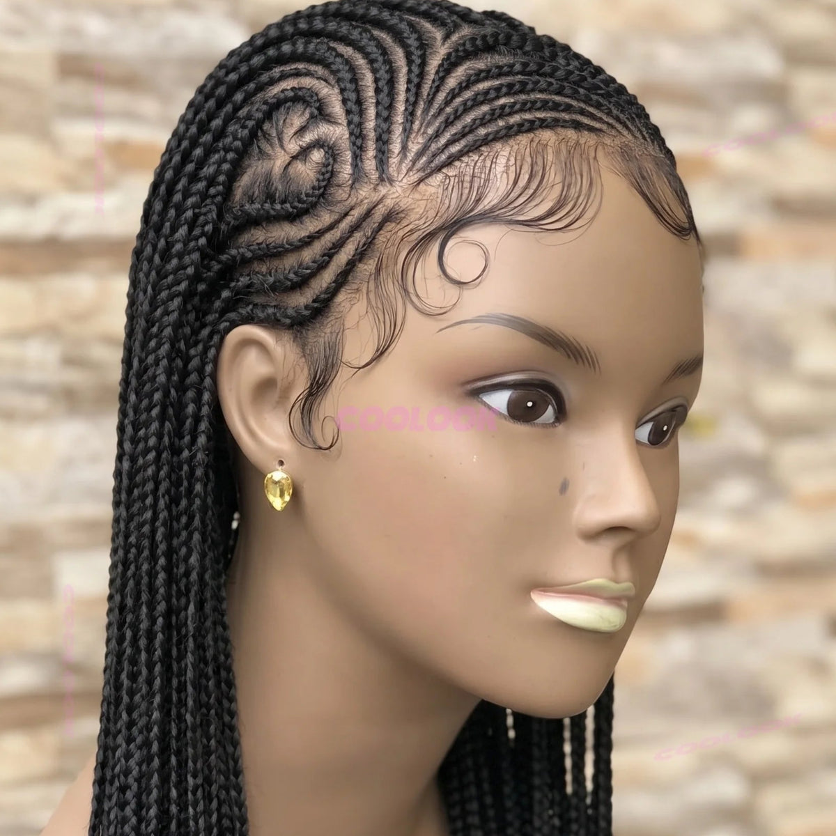 36-Inch Full Lace Knotless Box Braid Wig Luxegan