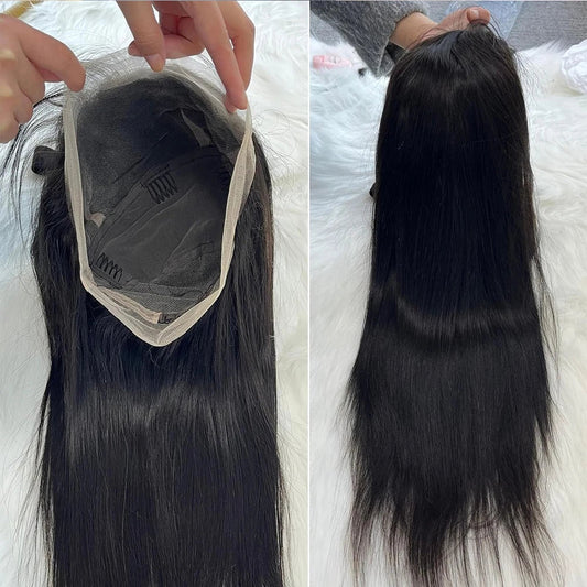 Real Full Lace Wigs 100% Human Hair for Braided Wigs Knotless Braids Straight HD Full Lace Frontal Wig Braid Wigs Preplucked Luxegan