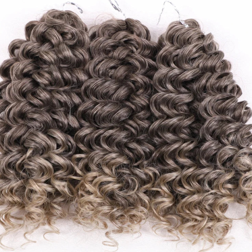 Curly Wave Synthetic Crochet Hair | 12 Inch Luxegan