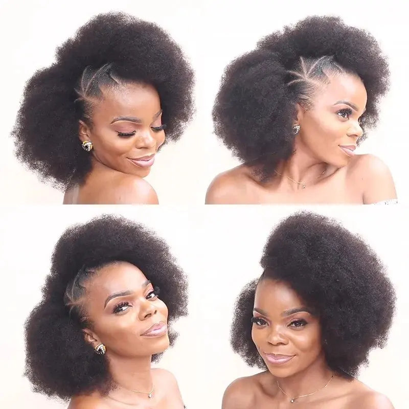 10"-22" Brazilian Remy Afro Kinky Bulk Human Hair for Braiding | 50g Natural Black Dreadlock & Twist Hair Luxegan