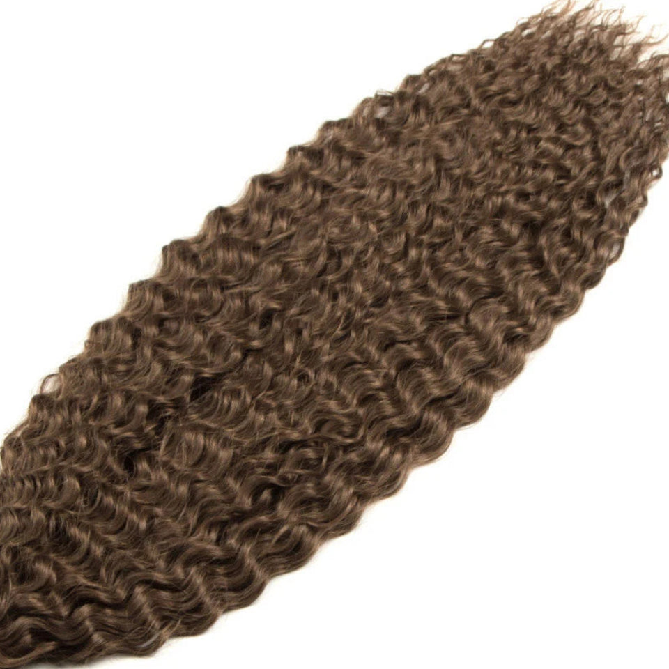 Ariel Curl Water Wave Crochet Hair | Sophisticated 22-Inch Synthetic Braiding Extensions | Elegant "High Temperature Fiber" Water Twist | "Dignified" Ombre Blonde &amp; Pink Tones for Radiant Versatile Styling Luxegan