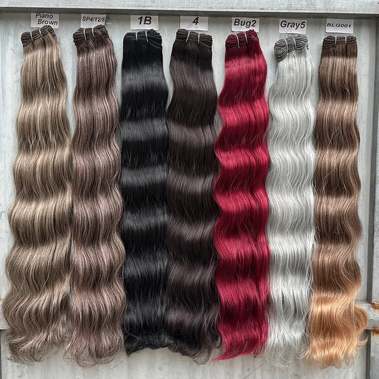 High-Temperature Synthetic Body Wave Hair Extensions – 26 & 30 Inch | Piano & Ombre Colors | 150g–200g Bundle