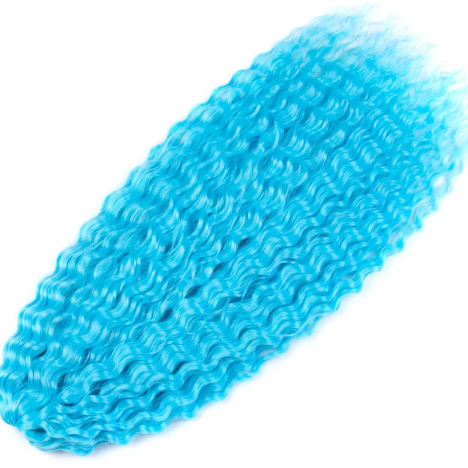 Ariel Curl Water Wave Crochet Hair | Sophisticated 22-Inch Synthetic Braiding Extensions | Elegant "High Temperature Fiber" Water Twist | "Dignified" Ombre Blonde &amp; Pink Tones for Radiant Versatile Styling Luxegan