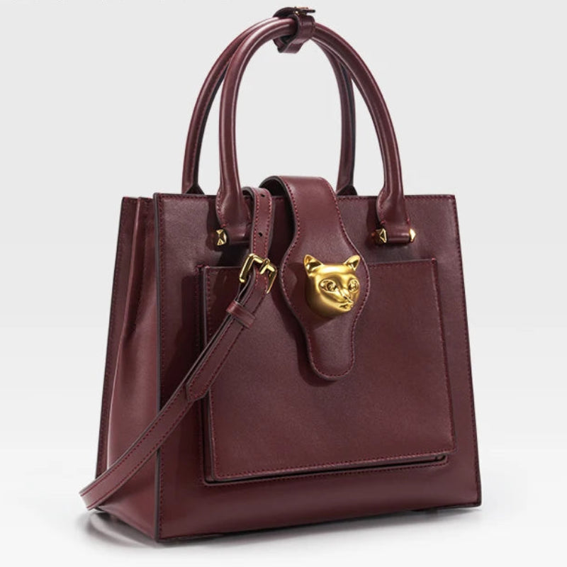 New Luxury Genuine Leather Women’s Handbag | Large Capacity Multi-Compartment Commuter Bag | Fashion Handheld & Crossbody Business Tote Luxegan