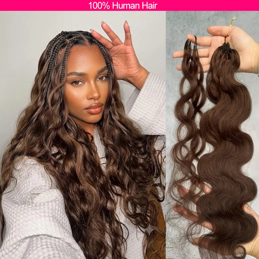 Feathered Human Crochet Hair – 100% Vietnamese Raw Human Hair | Body Wave | Miracle Knots | 10–24 Inches