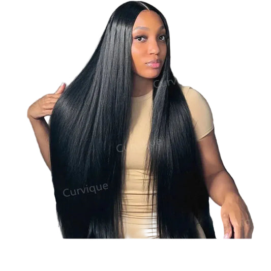 Glueless "Wear & Go" Straight Wig | Sophisticated 13x6 HD Transparent Lace Frontal | Elegant Brazilian Human Hair Full Frontal | "Dignified" 26+ Inch Remy Hair for Radiant Versatile Styling Luxegan