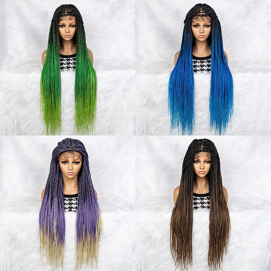 Gradient Color Knotless Box Braids Wig | 9x6 Lace Front Luxegan
