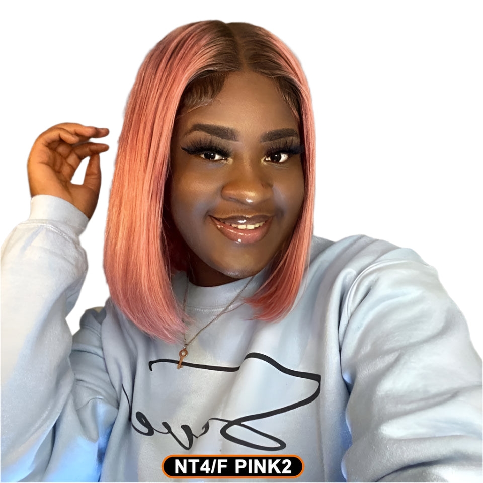 Ginger Short Bob Wig | Straight Human Hair T-Part Lace Front Luxegan