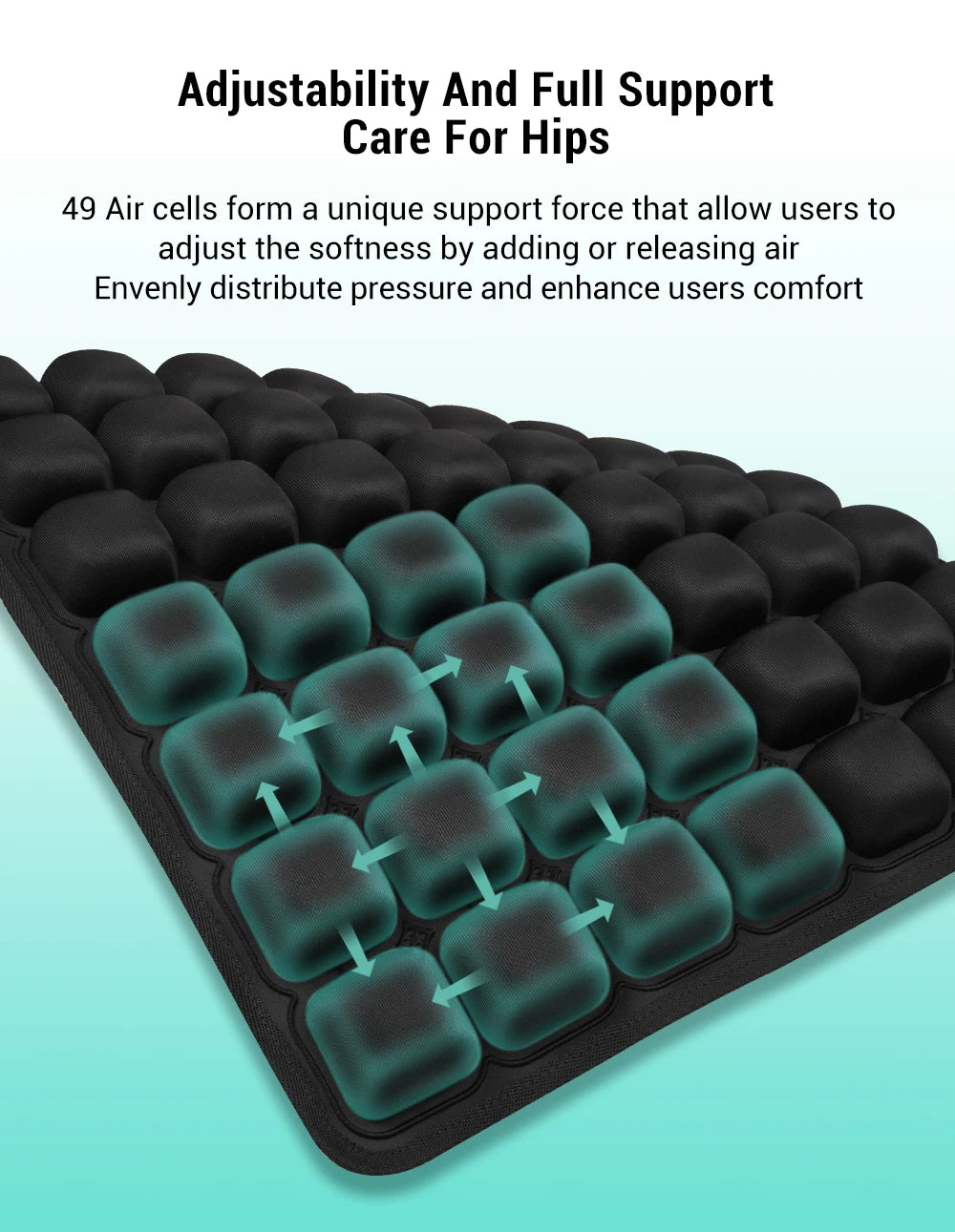 3D Ergonomic Inflatable Chair Cushion | Sophisticated "Long-Sitting" Support Silhouette | Elegant HG004 Adjustable Office & Car Seat Pad | "Dignified" High-Performance Anti-Decubitus Comfort for Radiant Versatile Styling Luxegan