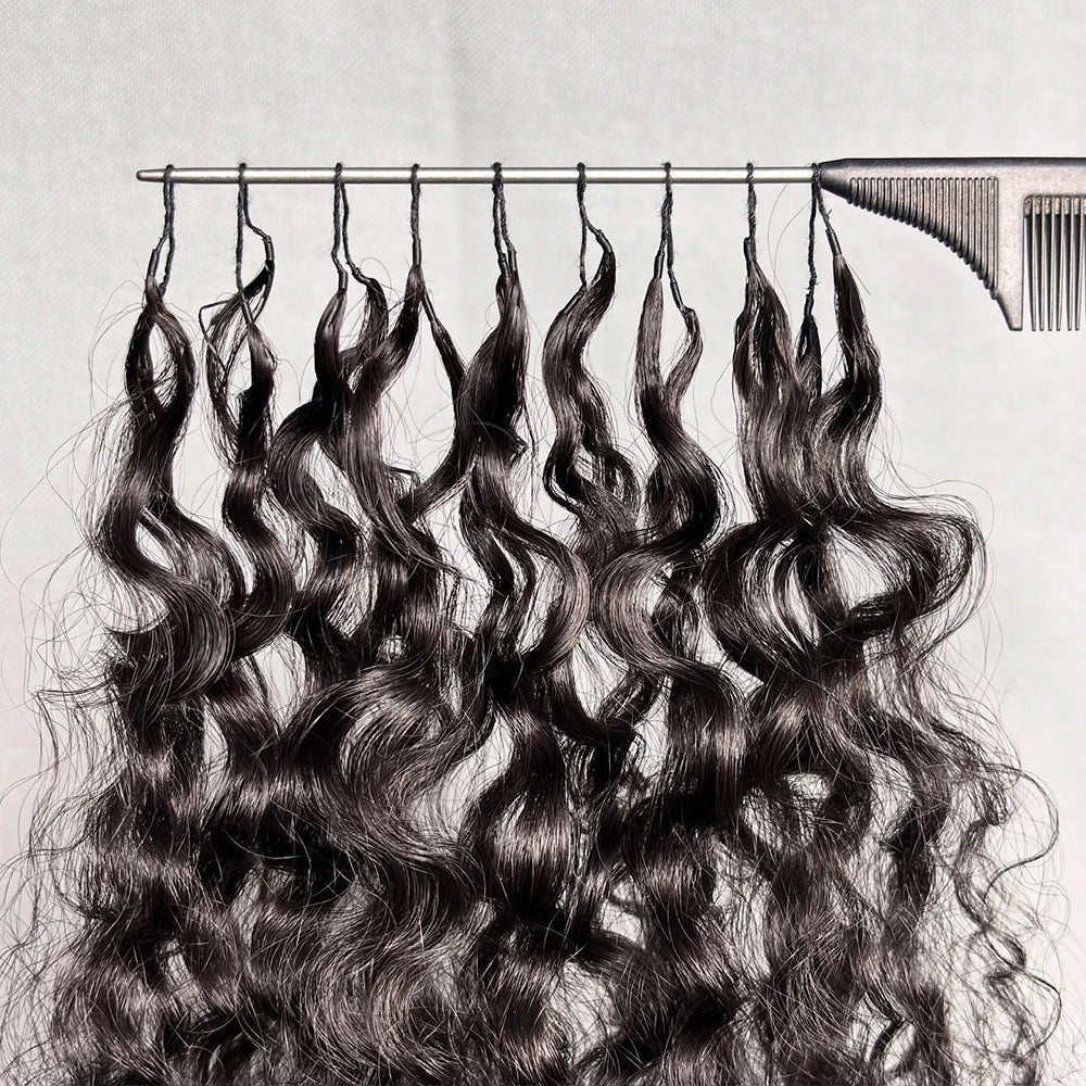 Deep Wave Feather Crochet Human Hair Extensions | Knotless Boho Braids | 16–22 Inches Luxegan