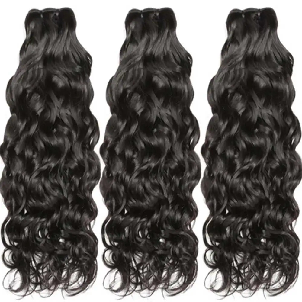 Water Wave Brazilian Human Hair Bundles | Sophisticated "Curly Weaving" Silhouette | Elegant 28-32 Inch Remy Hair Extensions | "Dignified" Natural Loose Deep Wave Bundles for Radiant Versatile Styling Luxegan