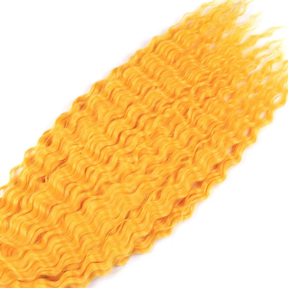 Ariel Curl Water Wave Crochet Hair | Sophisticated 22-Inch Synthetic Braiding Extensions | Elegant "High Temperature Fiber" Water Twist | "Dignified" Ombre Blonde &amp; Pink Tones for Radiant Versatile Styling Luxegan