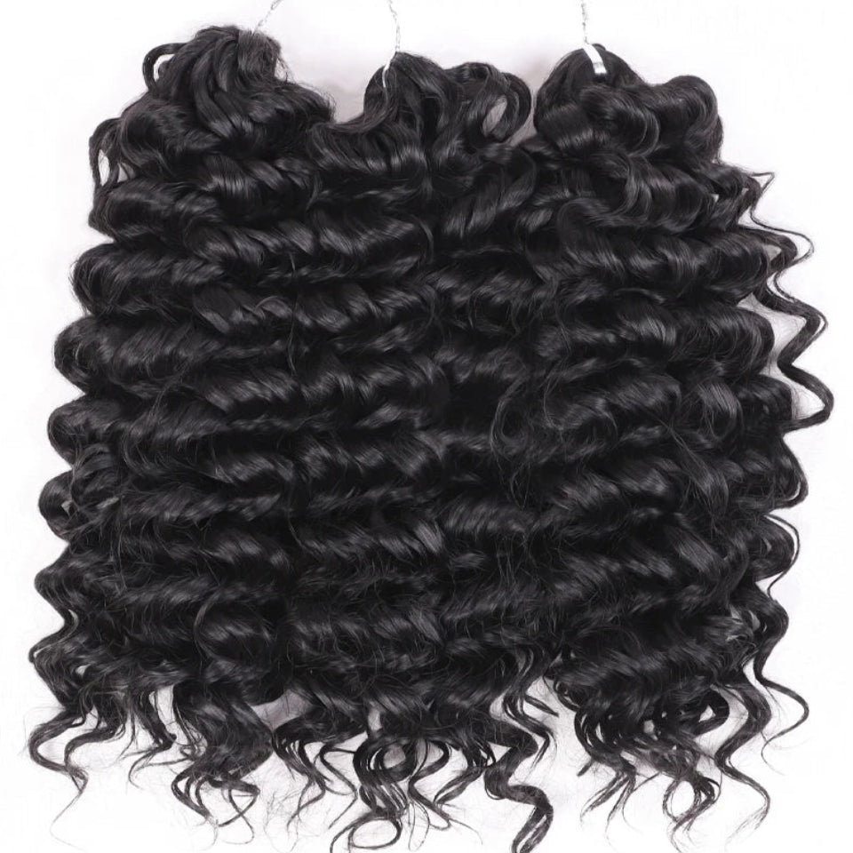 Curly Wave Synthetic Crochet Hair | 12 Inch Luxegan