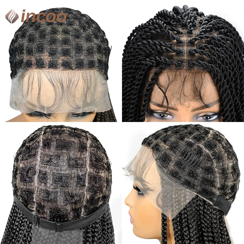 Goddess Faux Locs & Senegalese Twist Lace Front Wig | Box Braids | Full Lace Frontal | Synthetic Braids Luxegan