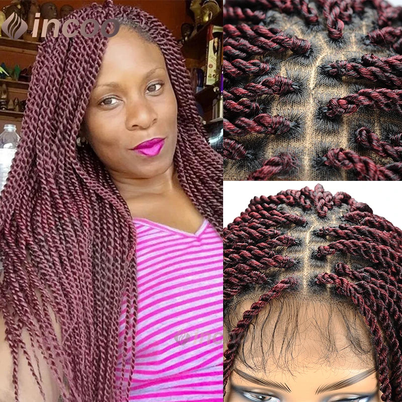 26-40 Inch Senegalese Twist Box Braid Wig | Full Lace | Faux Locs