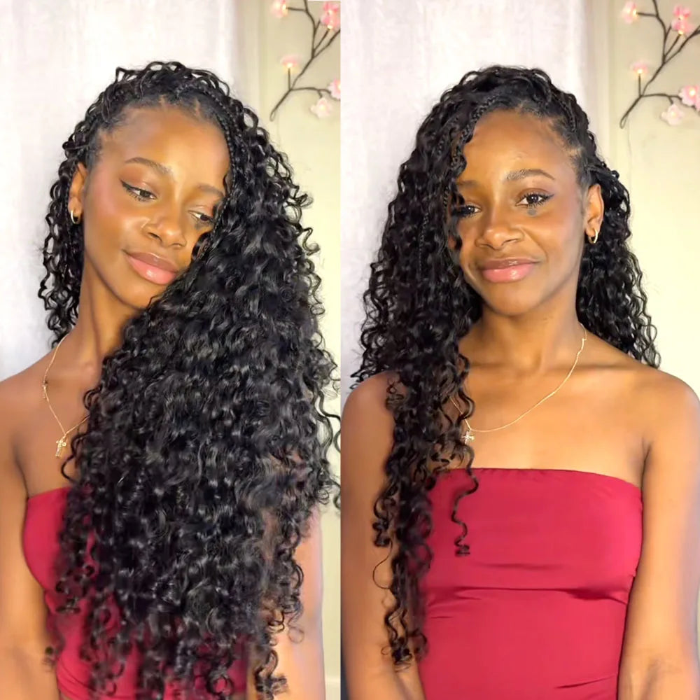 Burmese Curly Miracle Knots Crochet Hair – 100% Human Hair Feather Crochet Extensions for Braiding - view 3