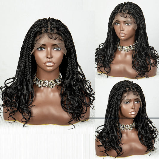 20 Inch Box Braided Wig | 9x6 Lace Frontal | Wavy Ends