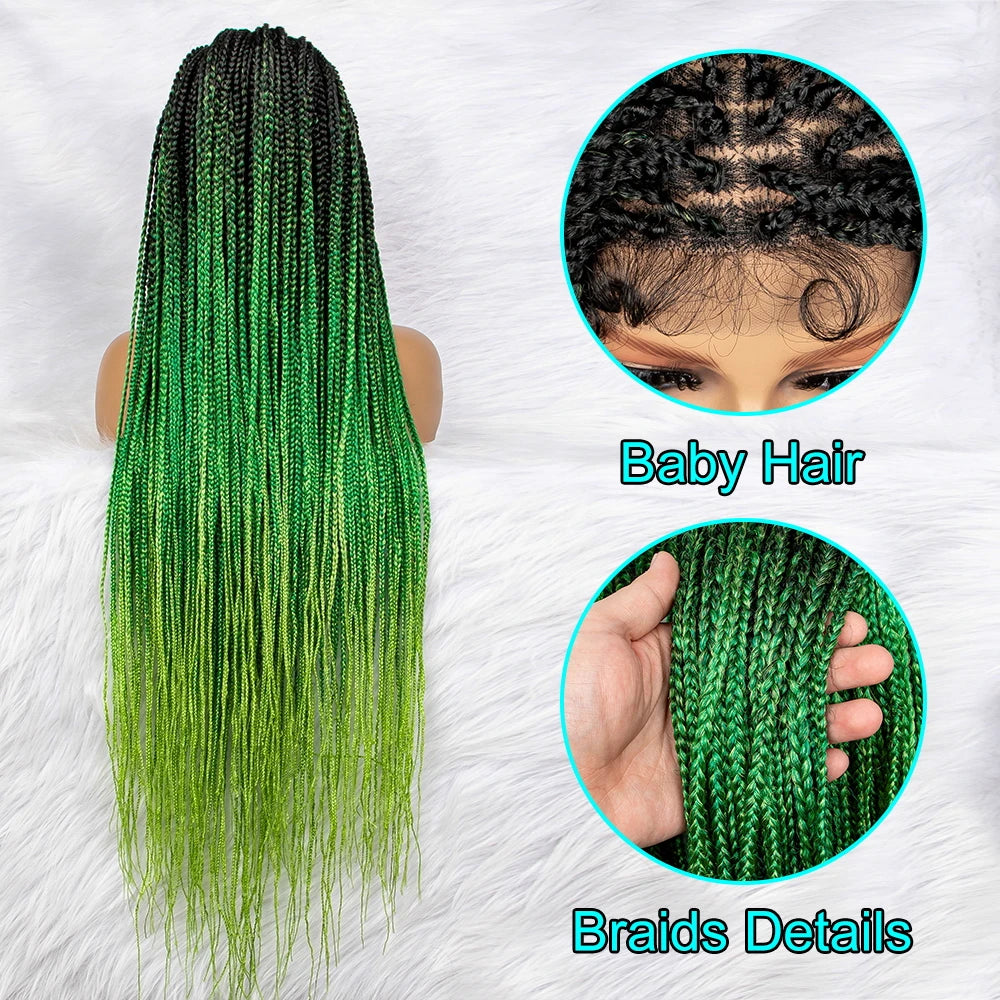 Gradient Color Knotless Box Braids Wig | 9x6 Lace Front Luxegan