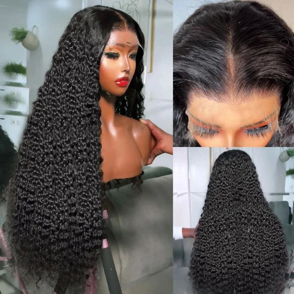 Premium 30-Inch HD Full Lace Deep Wave Human Hair Wig | 360 Invisible Drawstring Glueless Frontal Wig | 100% Brazilian Remy Water Wave Lace Front Wig for Women (Transparent Swiss Lace) Luxegan