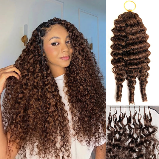 Burmese Curly Miracle Knots Feather Crochet Human Hair Extensions – Pre-Separated Knotless Boho - view 2