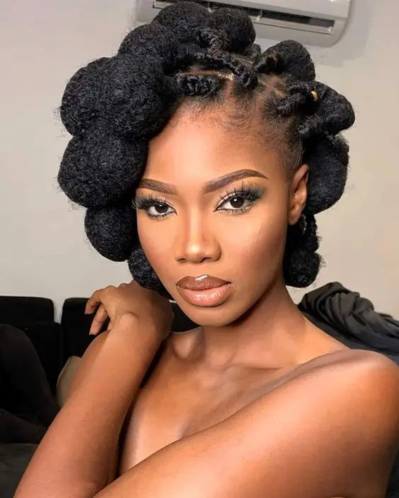 Bantu Knotless Box Braids Full Lace Wig | Short Cute Handmade Synthetic Lace Front Luxegan