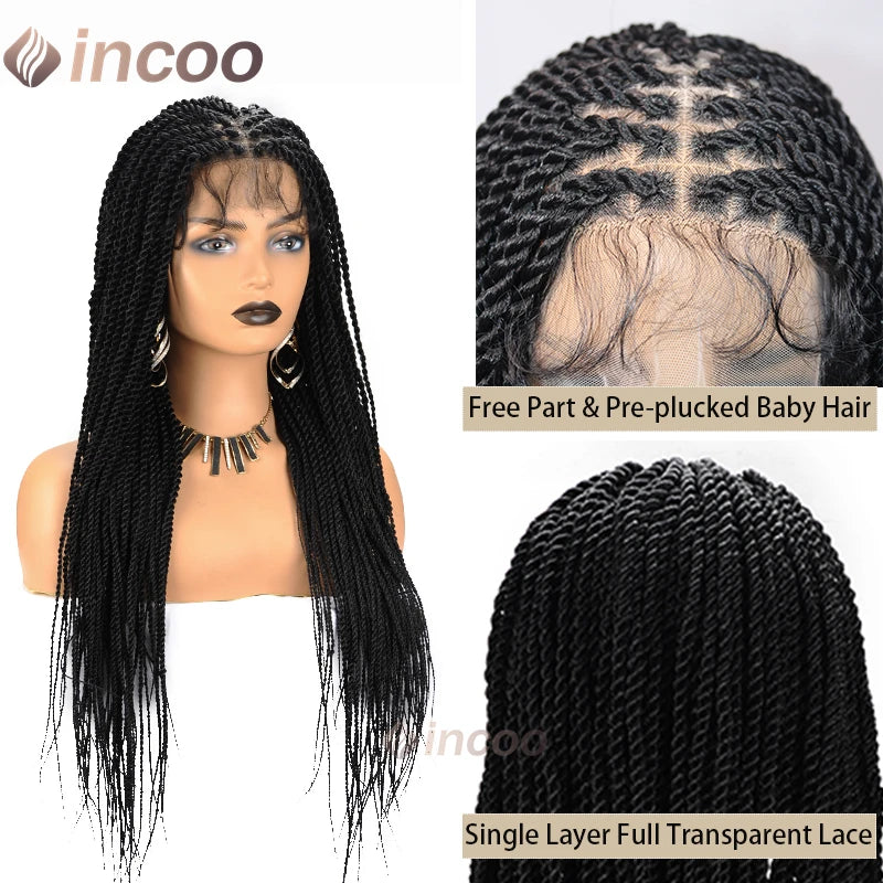 26-40 Inch Faux Locs Twist Wig | Full Lace | Small Box Braids