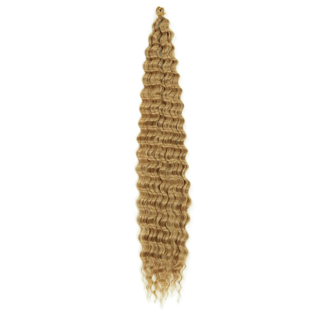 30 Inch Deep Wave Twist Crochet Hair – Synthetic Bohemian Ocean Wave Braiding Hair Extension Luxegan