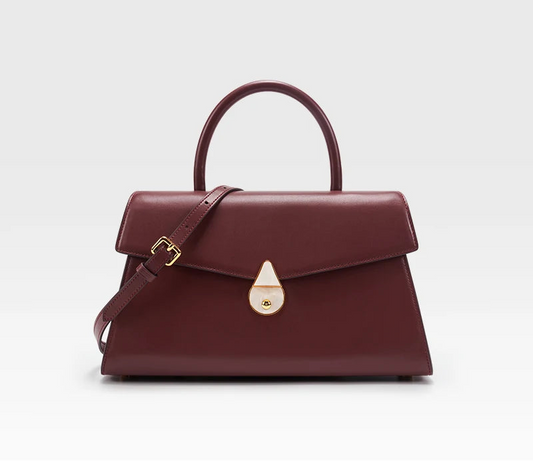 Premium Genuine Leather Women’s Handbag | Large Capacity "Doctor" Style Crossbody Bag | Fashionable & Versatile Business Tote | High-End Structured Handheld Bag for Autumn & Winter Luxegan