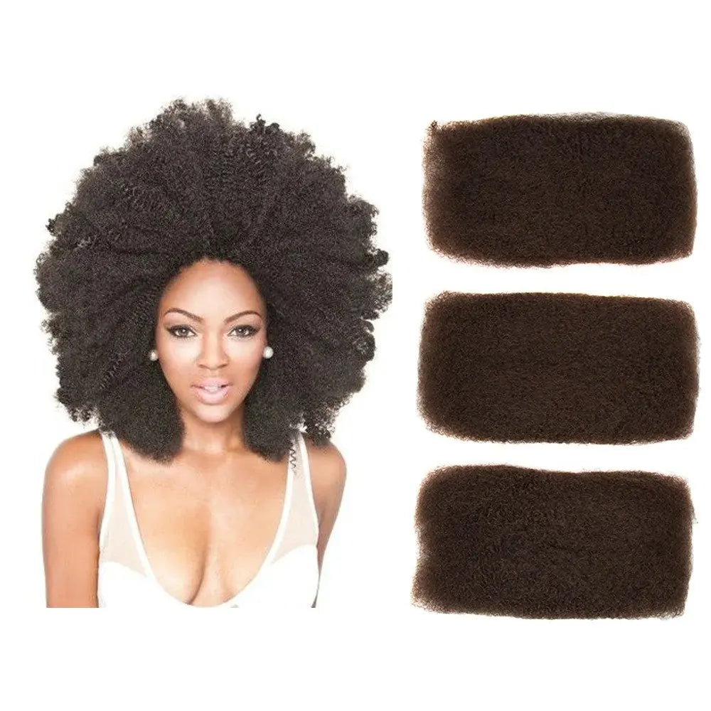 10"-22" Brazilian Remy Afro Kinky Bulk Human Hair for Braiding | 50g Natural Black Dreadlock & Twist Hair Luxegan