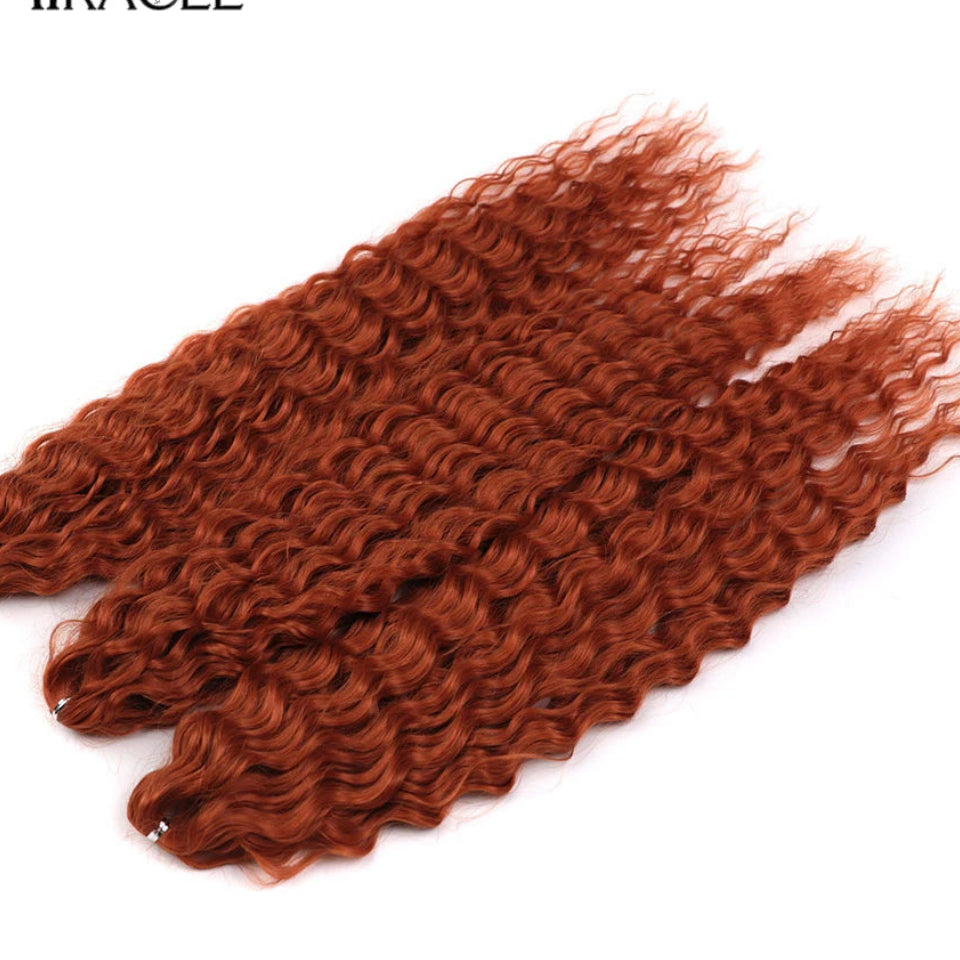 Ariel Curl Water Wave Crochet Hair | Sophisticated 22-Inch Synthetic Braiding Extensions | Elegant "High Temperature Fiber" Water Twist | "Dignified" Ombre Blonde &amp; Pink Tones for Radiant Versatile Styling Luxegan