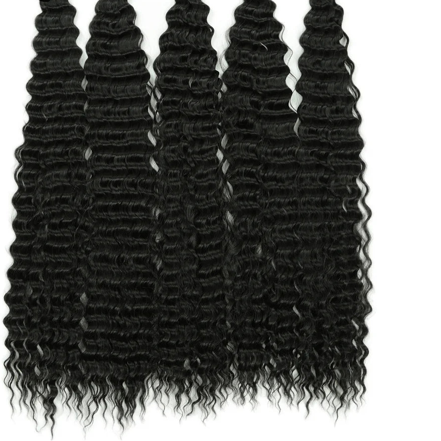 30 Inch Deep Wave Twist Crochet Hair – Synthetic Bohemian Ocean Wave Braiding Hair Extension Luxegan