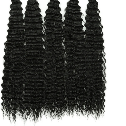 30 Inch Deep Wave Twist Crochet Hair – Synthetic Bohemian Ocean Wave Braiding Hair Extension Luxegan