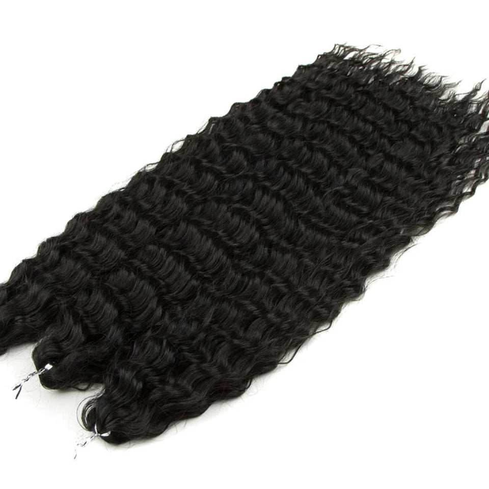 Ariel Curl Water Wave Crochet Hair | Sophisticated 22-Inch Synthetic Braiding Extensions | Elegant "High Temperature Fiber" Water Twist | "Dignified" Ombre Blonde &amp; Pink Tones for Radiant Versatile Styling Luxegan