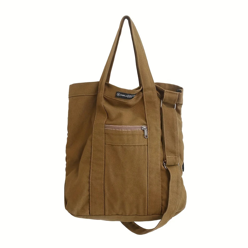 Retro Day Canvas Bag | Unisex Leisure Commuter & Solid Color Shoulder Bag Luxegan