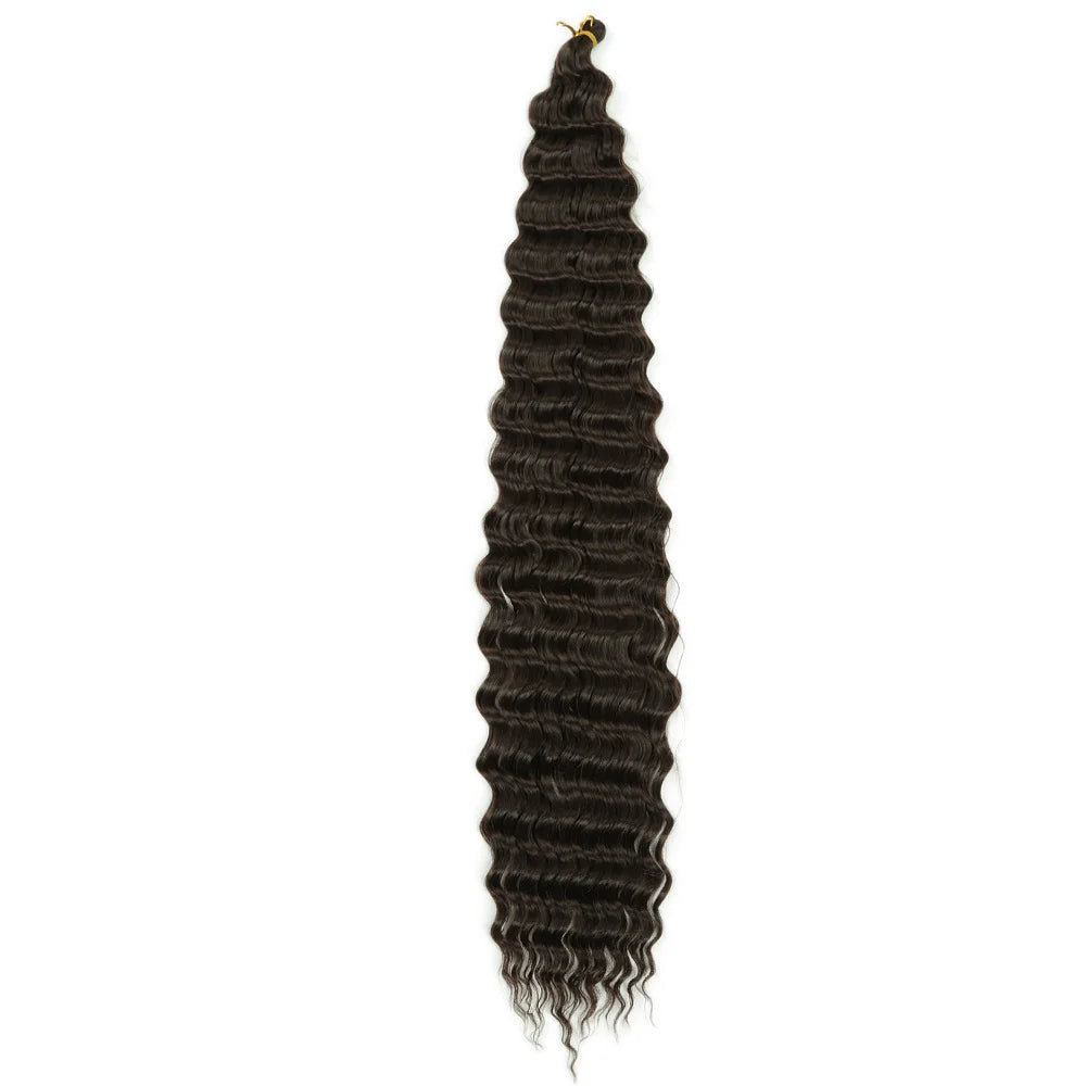 30 Inch Deep Wave Twist Crochet Hair – Synthetic Bohemian Ocean Wave Braiding Hair Extension Luxegan