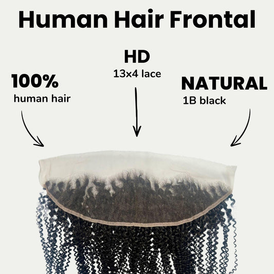 Afro Kinky 13x4 HD Lace Human Hair Frontal Luxegan