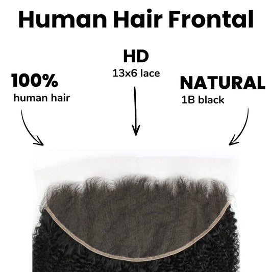 Afro Kinky 13x6 HD Lace Human Hair Frontal Luxegan