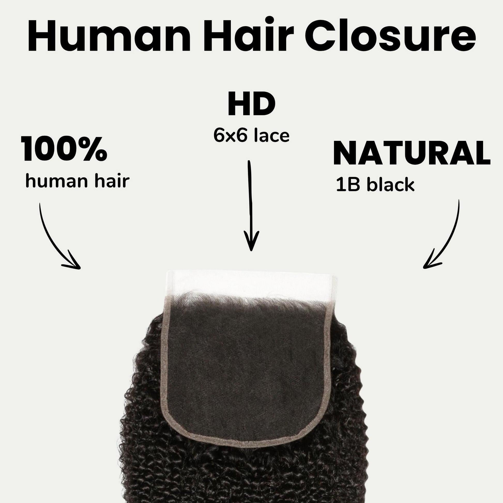 Afro Kinky 6x6 HD Lace Human Hair Closure Luxegan
