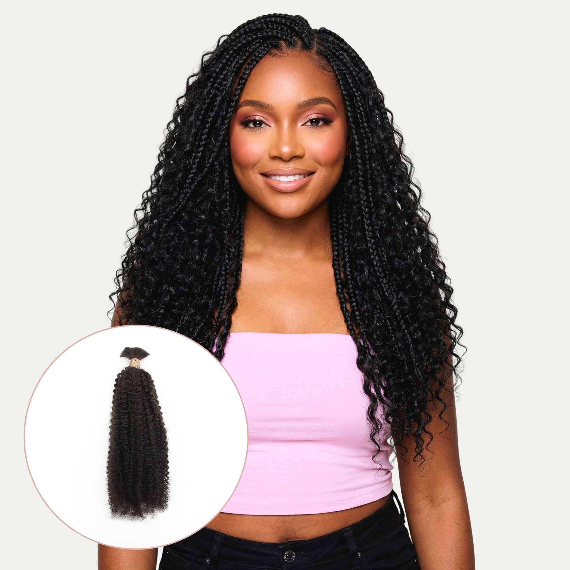 Afro Kinky Bulk 100% Human Braiding Hair Luxegan