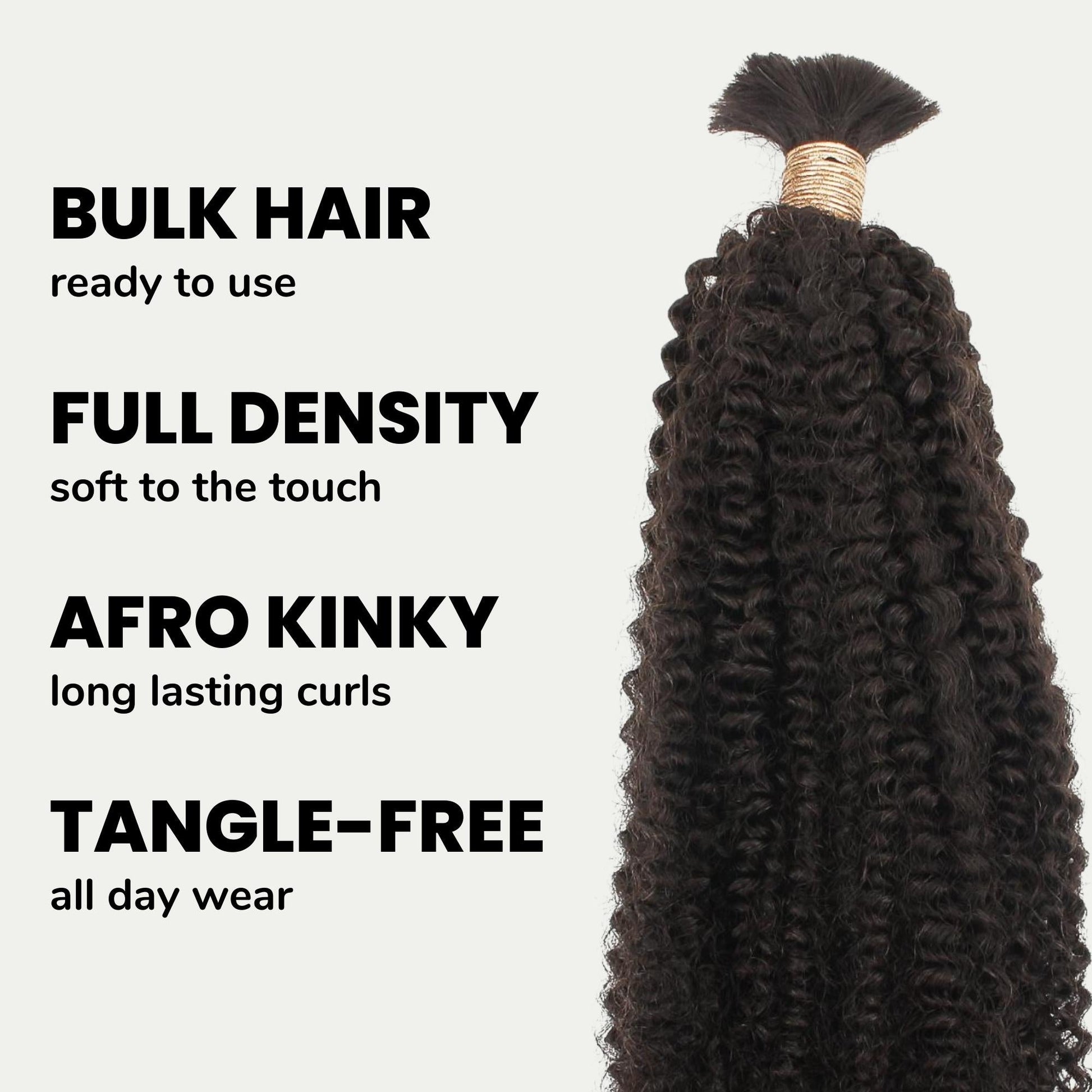 Afro Kinky Bulk 100% Human Braiding Hair Luxegan