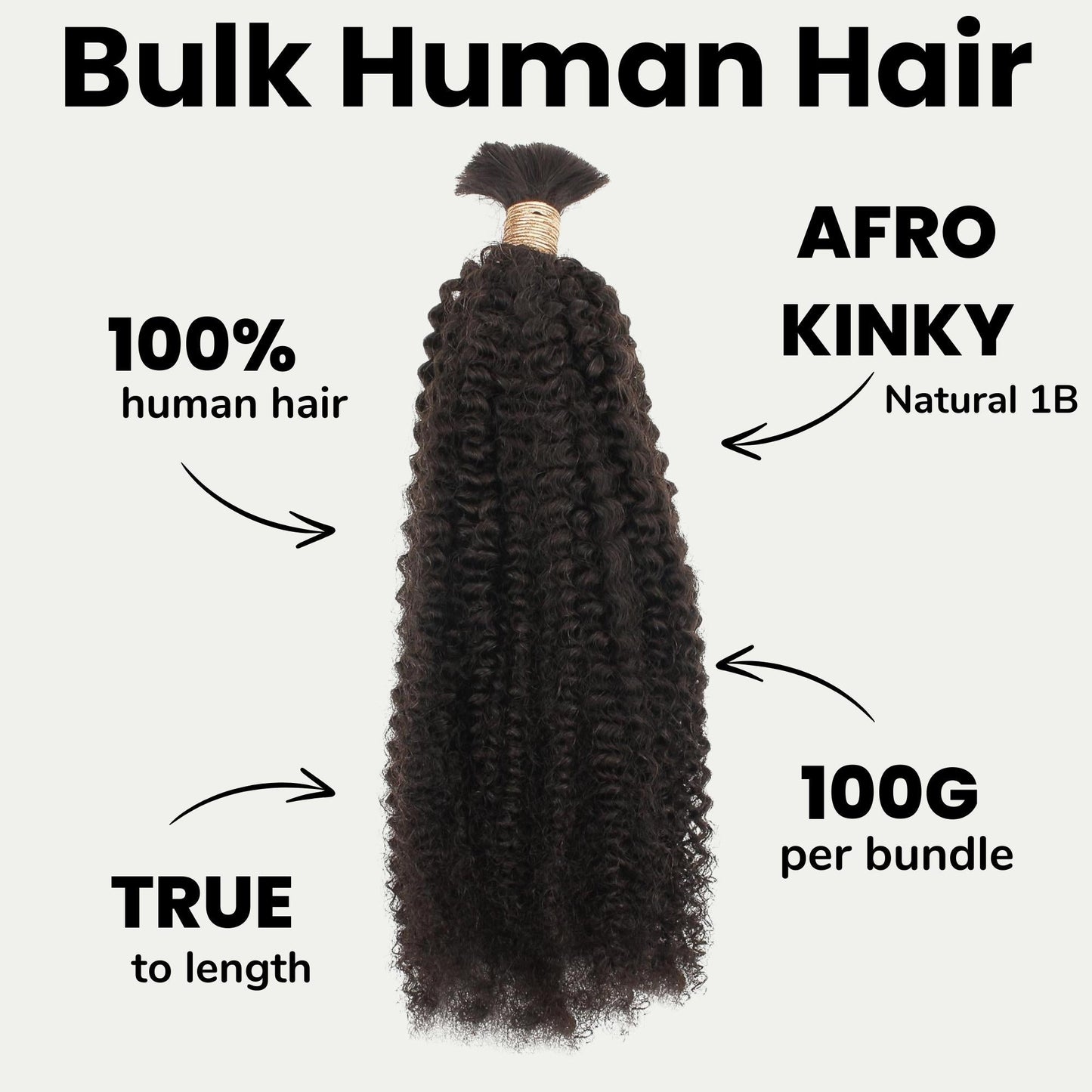 Afro Kinky Bulk 100% Human Braiding Hair Luxegan