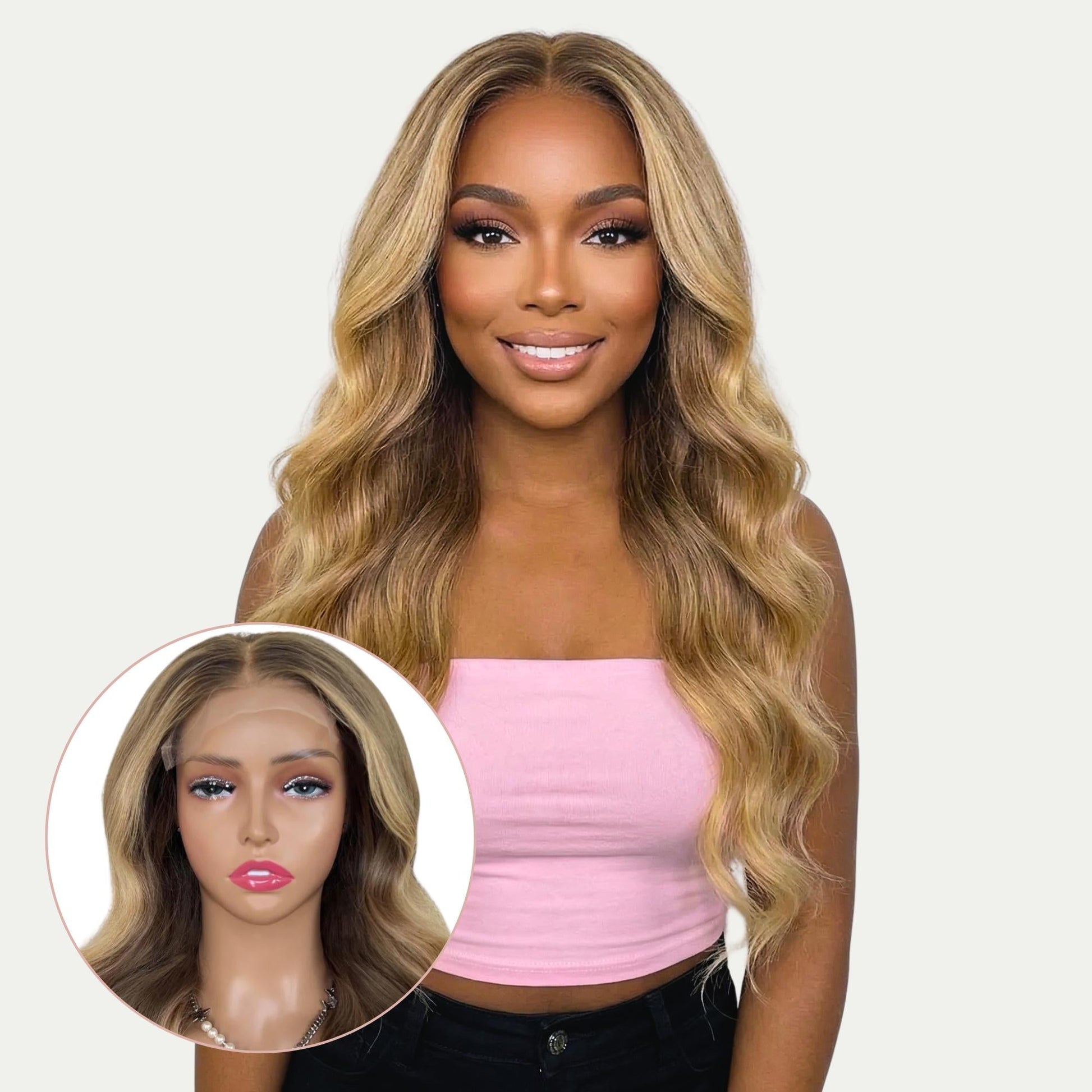 Aubrey Glueless 5x5 HD Lace Professionally Colored 100% Human Hair Closure Wig Luxegan