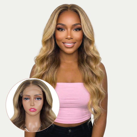 Aubrey Glueless 5x5 HD Lace Professionally Colored 100% Human Hair Closure Wig Luxegan