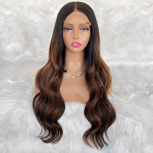 Ava Glueless 5x5 HD Lace Professionally Colored 100% Human Hair Closure Wig Luxegan