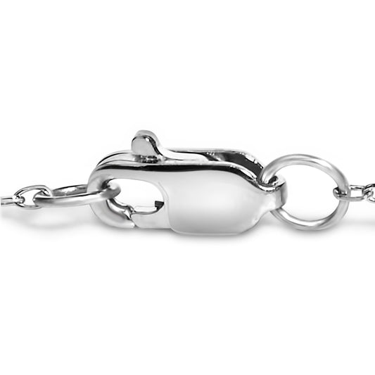 Pulsera de estación de oro blanco de 14K con diamantes cultivados en laboratorio de 1/2 Cttw engastados en bisel