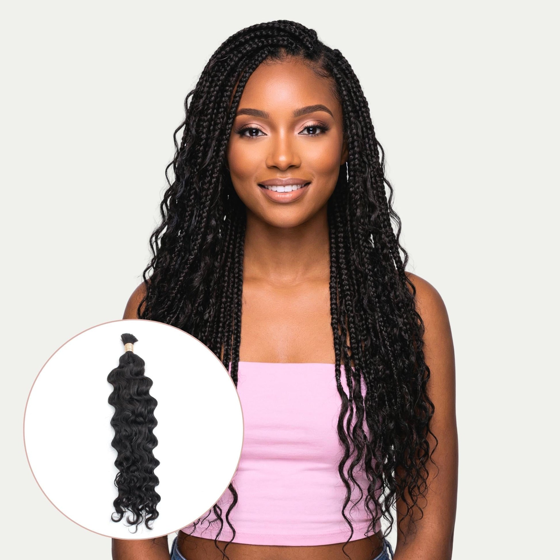Beach Wave Bulk 100% Human Braiding Hair Luxegan