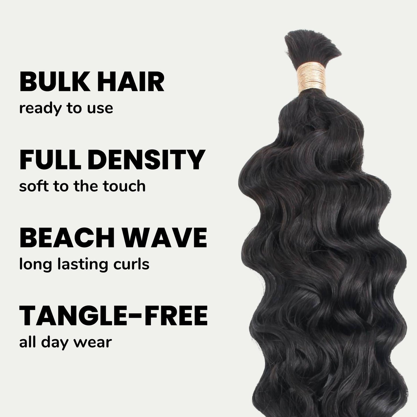 Beach Wave Bulk 100% Human Braiding Hair Luxegan